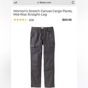L.L.Bean women’s cargo straight pants, size 10 petite, BRAND NEW, granite color